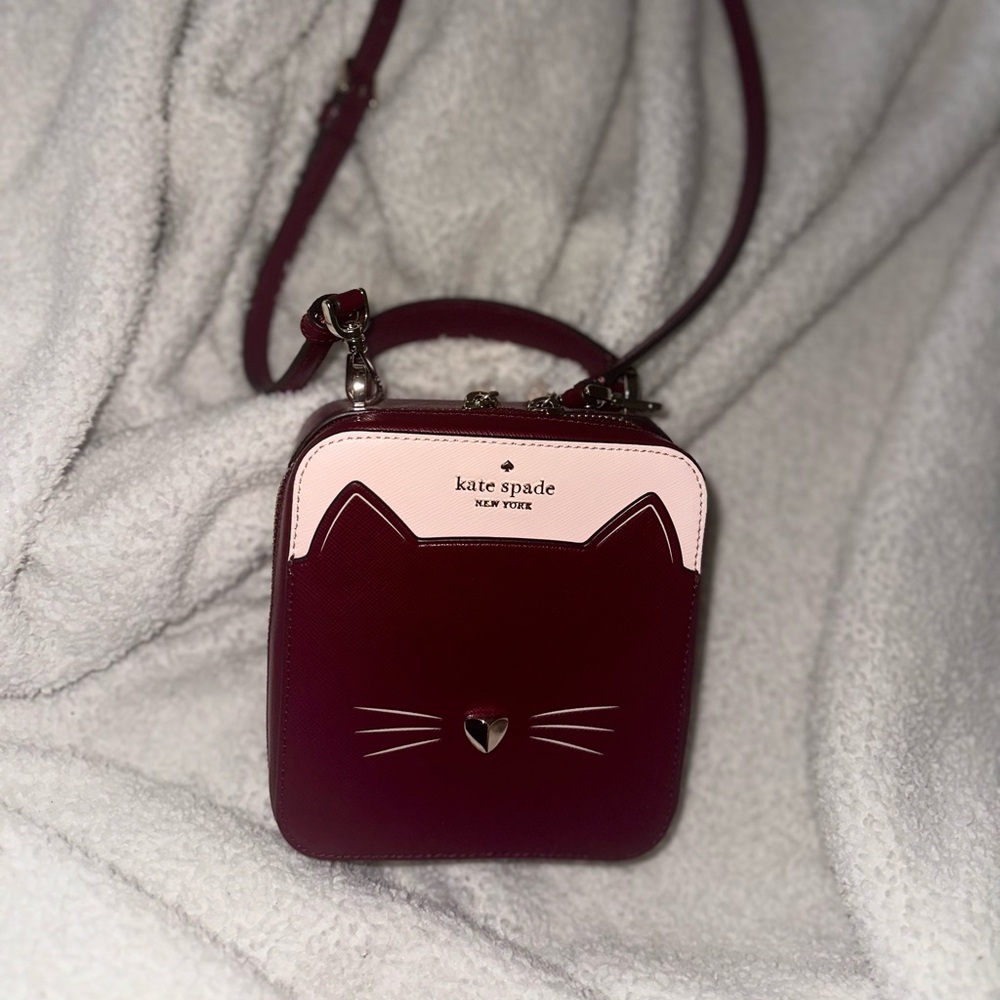 Kate Spade Meow Cat Leather Crossbody Purse